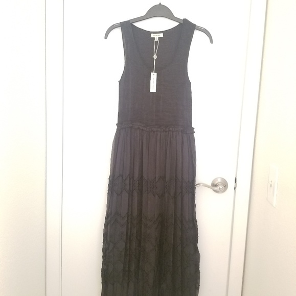 NWT- Max Studio, Pleated Material-Black Long Dress - Picture 2 of 8